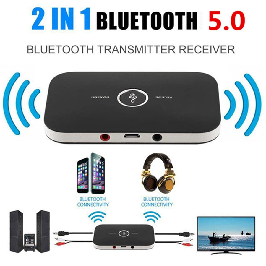 Bluetooth 5.0 Transmitter & Receiver – RCA/3.5mm Audio Adapter