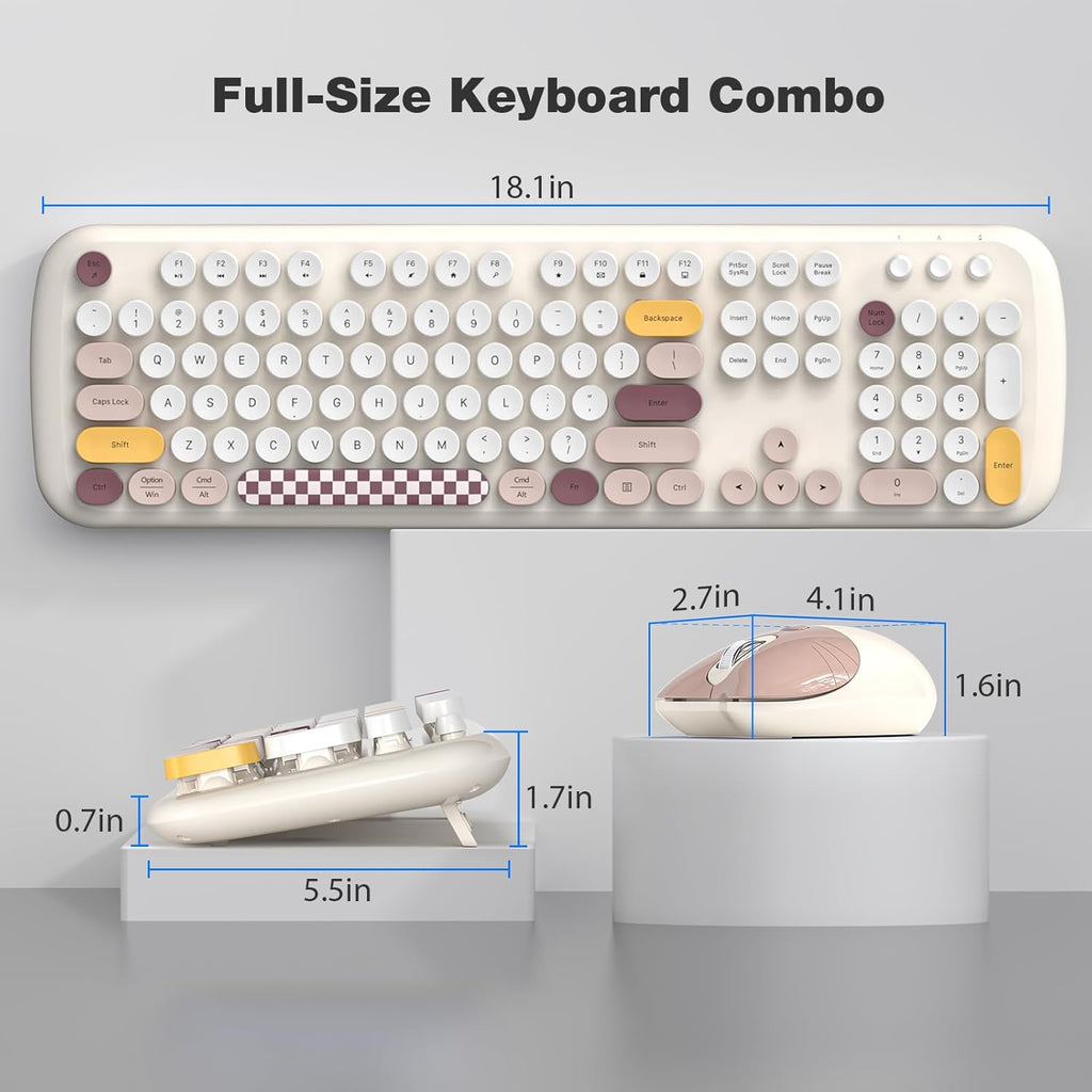 Wireless Keyboard & Mouse Combo – Silent Click, 104-Key