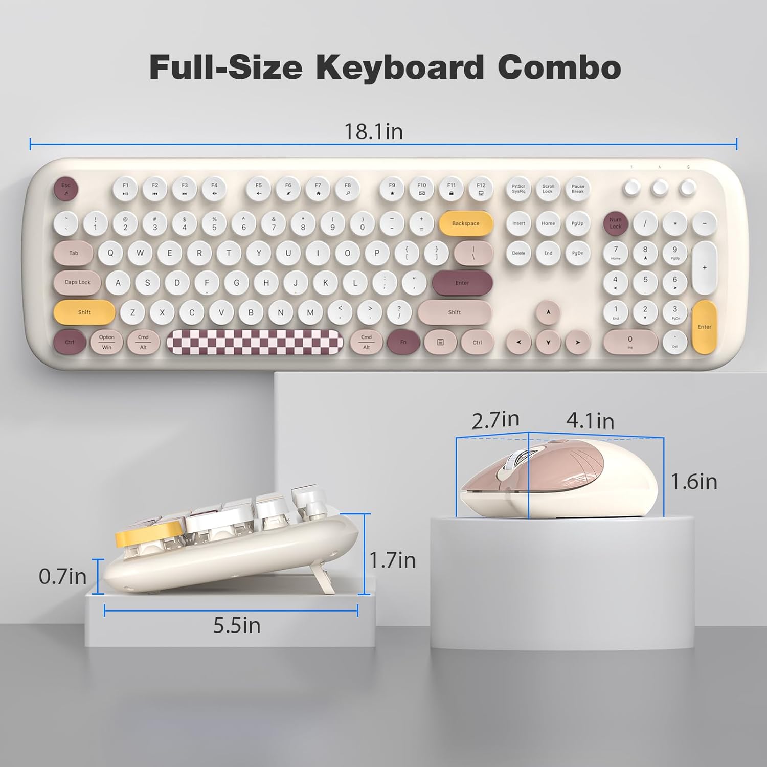 Wireless Keyboard & Mouse Combo – Silent Click, 104-Key