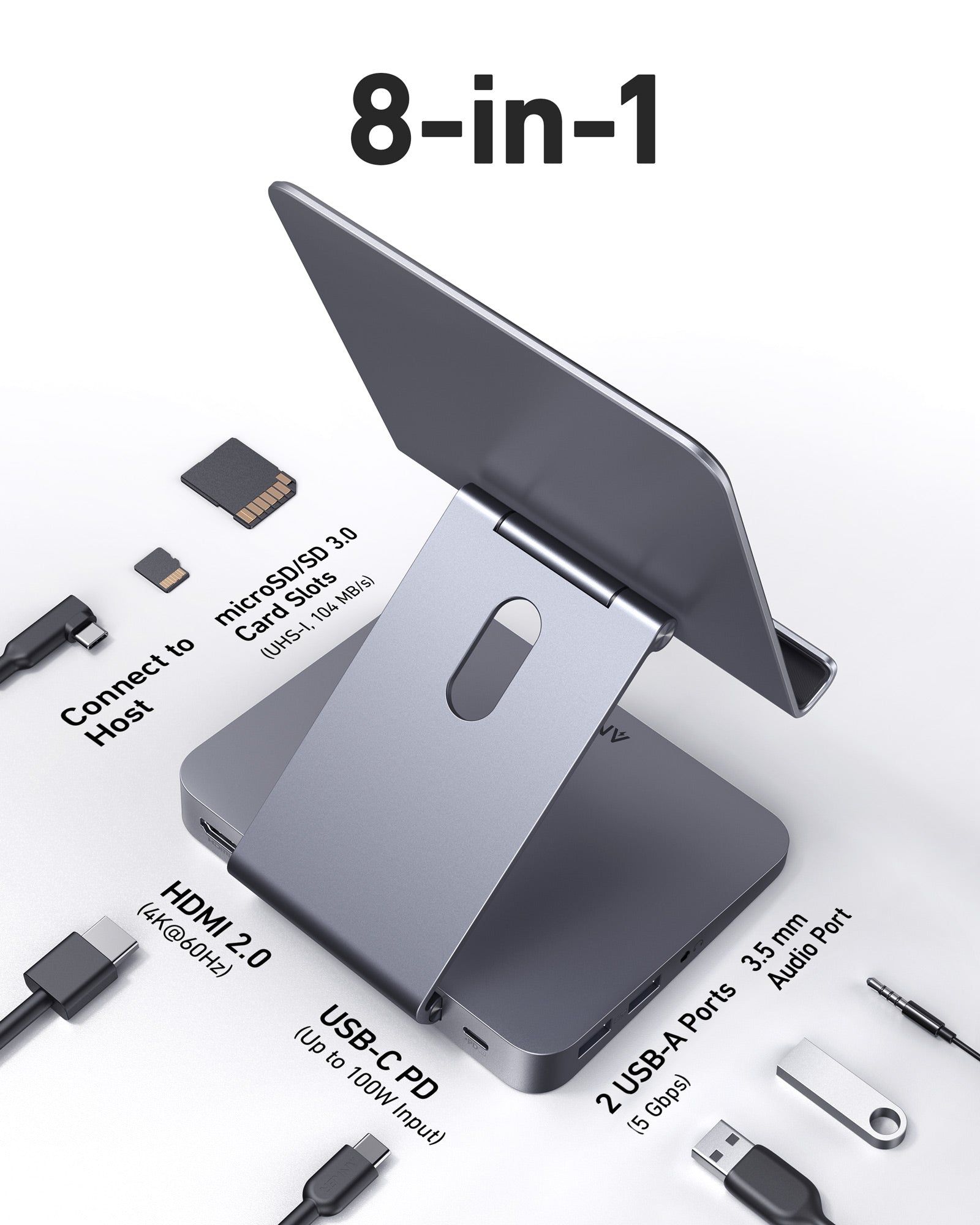 Anker 551 8-in-1 USB-C Hub & Tablet Stand