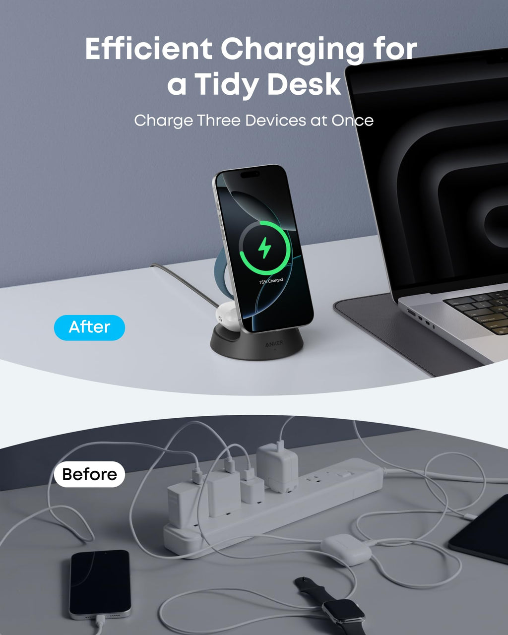 Anker MagGo 3-in-1 Wireless Charging Station – Dock Stand