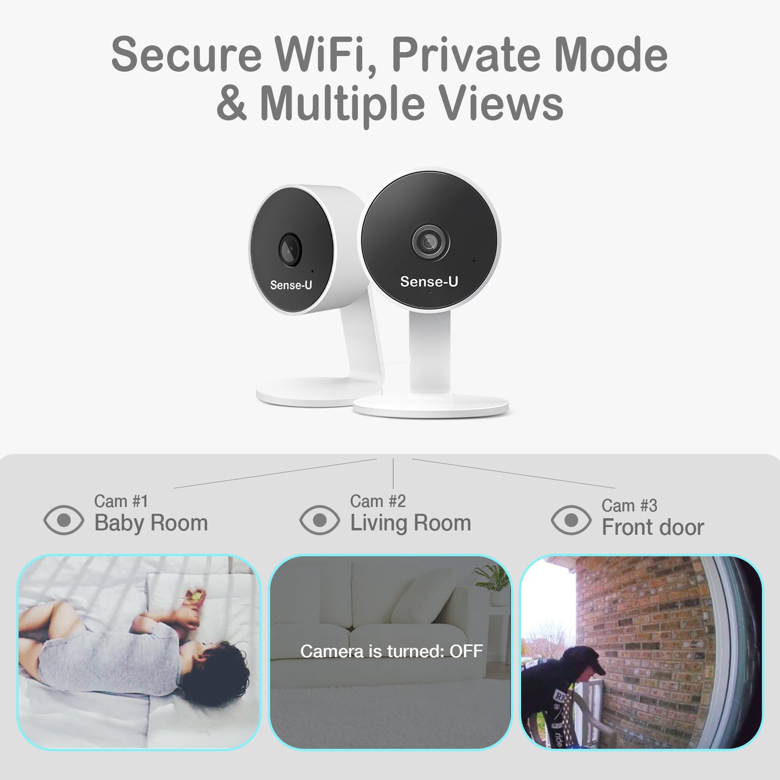 Sense-U AI Indoor Baby Monitor Camera with App