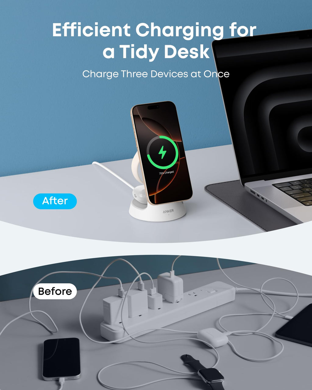 Anker MagGo 3-in-1 Wireless Charging Station – Dock Stand