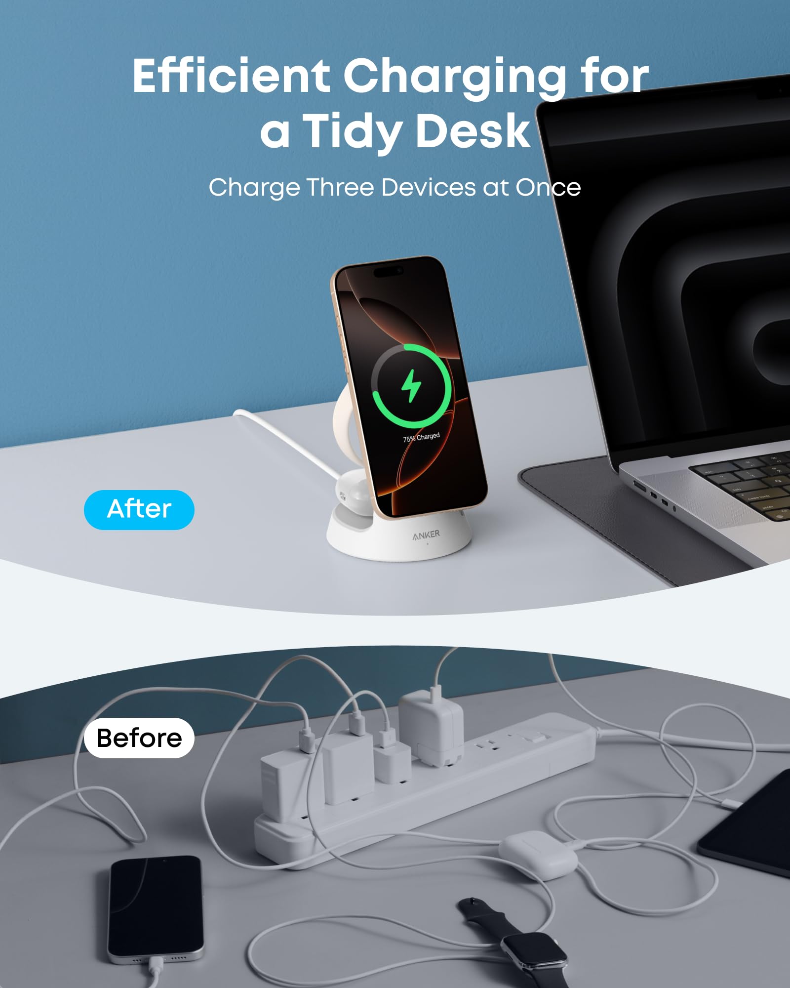 Anker MagGo 3-in-1 Wireless Charging Station – Dock Stand